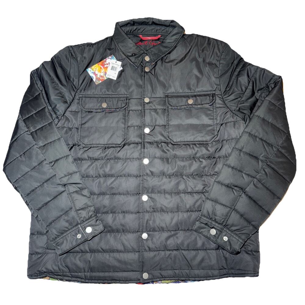 Robert Graham Quilted Field Jacket Black Men’s NWT Snap Button Heritage Style XL